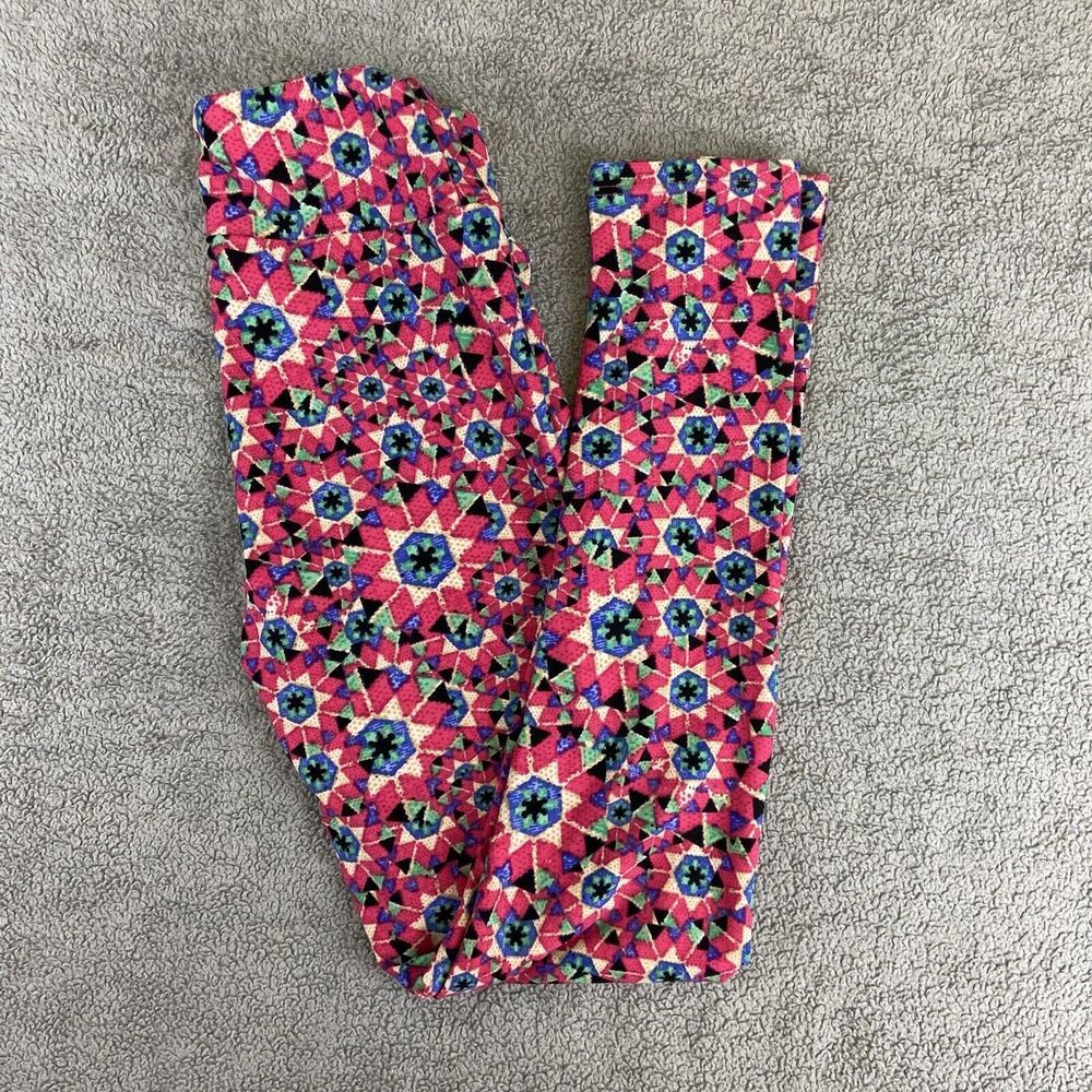 LuLaRoe OS Floral‎ Abstract Leggings EUC